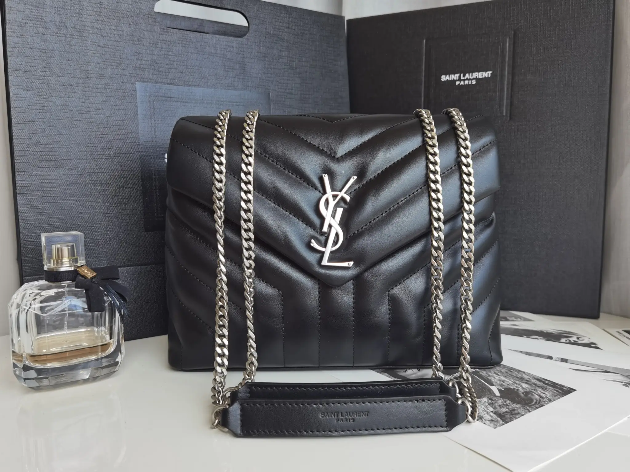 YSL small LOULOU original leather chain bag 494699 adopts top-level original