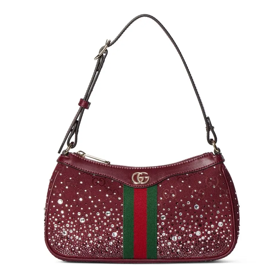 Gucci， Original leather, style 841341, red cloth diamond size: 26 wide