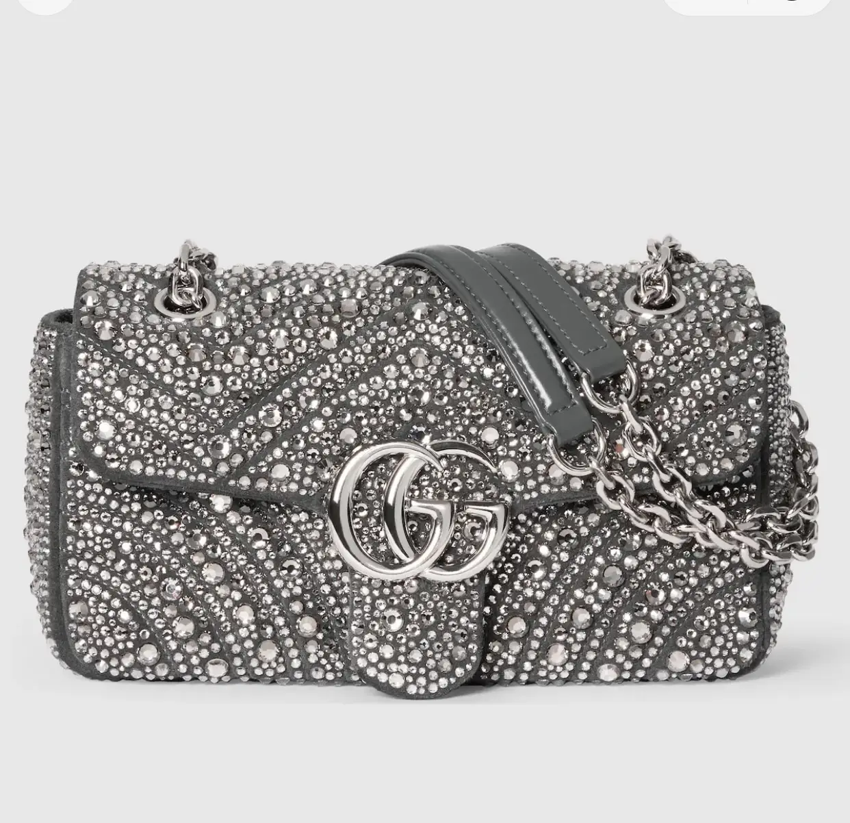 Gucci， Original leather, style 837280 gray diamond size: width 22x