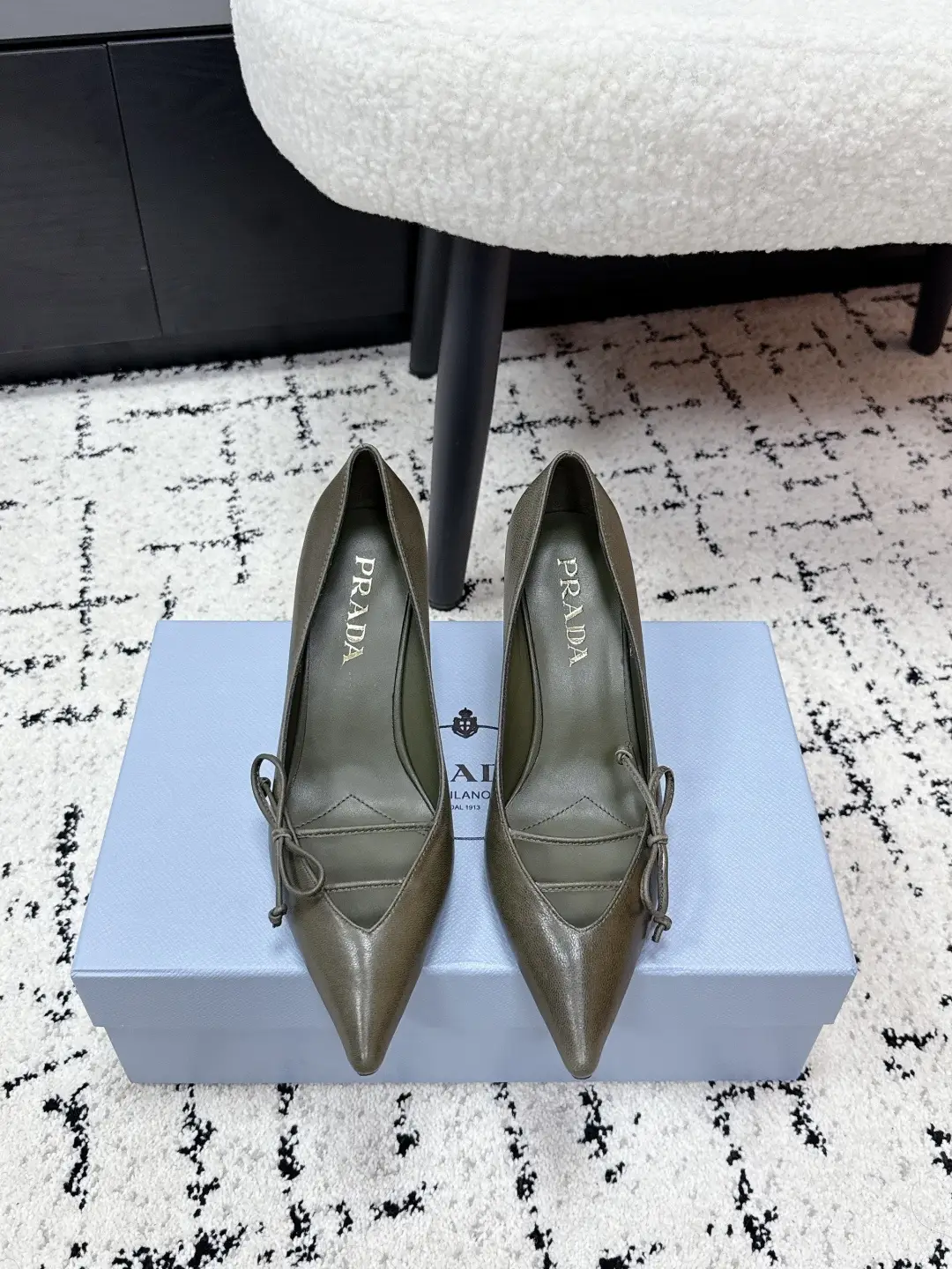 three hundred and twenty
Prada Prada 26 Latest Fashion Show Style: Pointed Bow High Heels