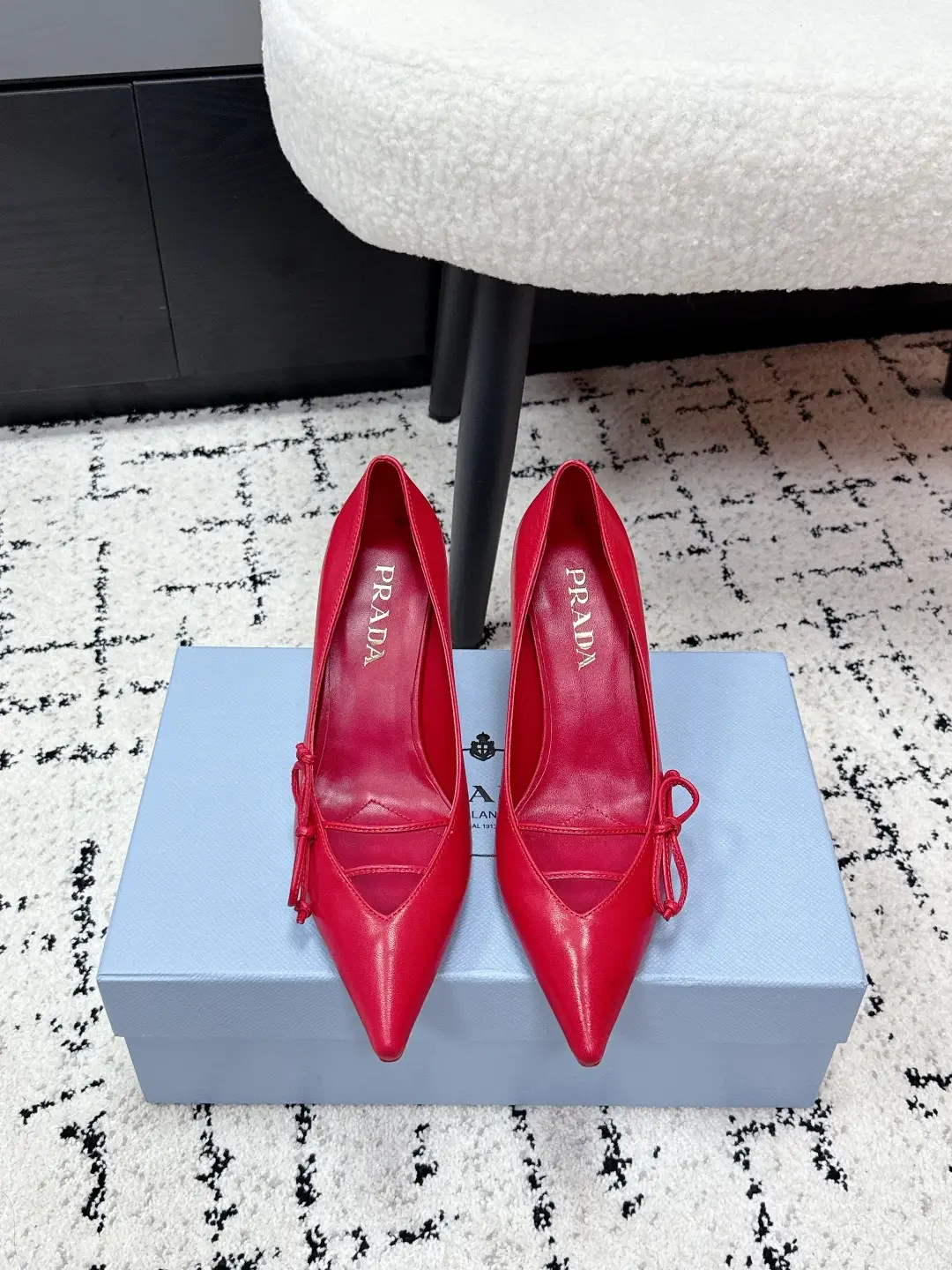 three hundred and twenty
Prada Prada 26 Latest Fashion Show Style: Pointed Bow High Heels