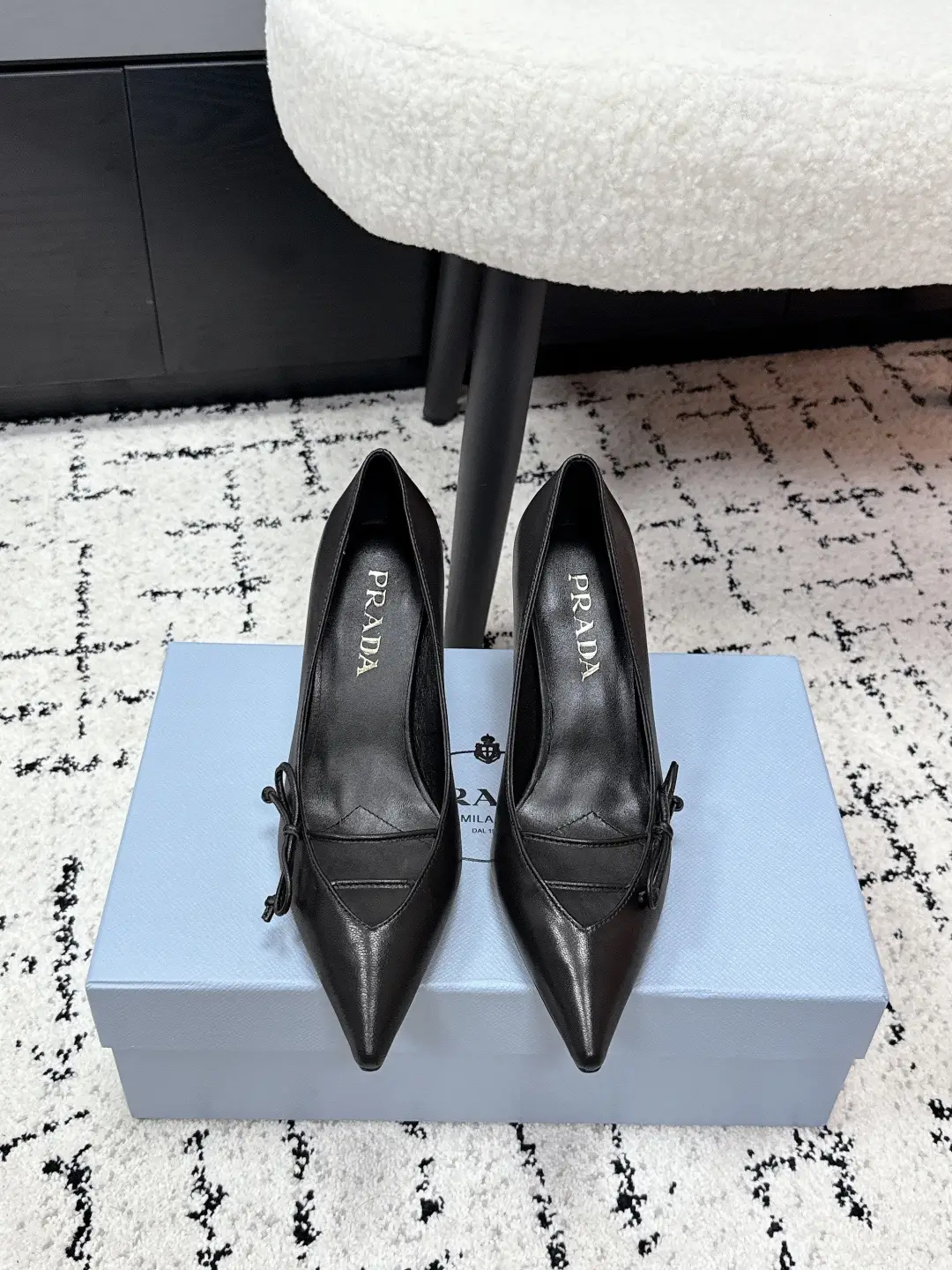 three hundred and twenty
Prada Prada 26 Latest Fashion Show Style: Pointed Bow High Heels
