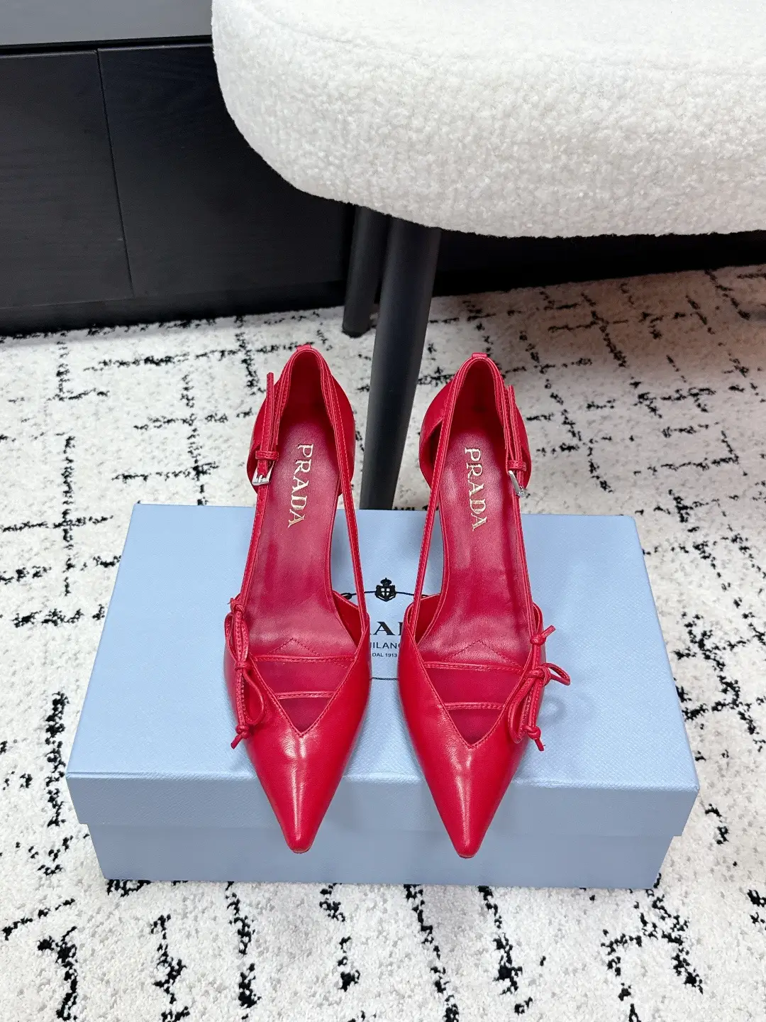 three hundred and twenty
Prada Prada 26 Latest Fashion Show Style: Pointed Bow High Heels
