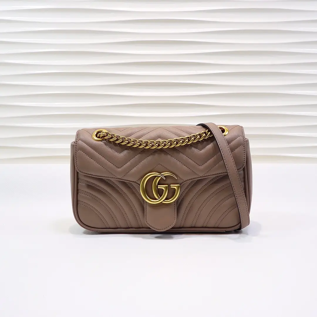 Gucci， Original leather, model number 443497 milk tea