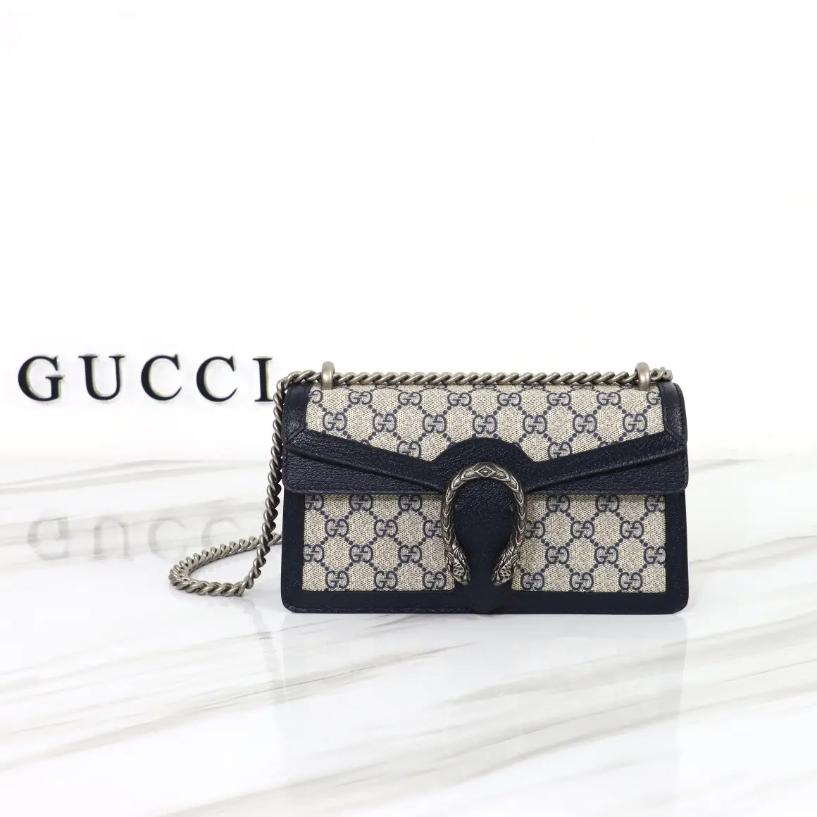Gucci， Original leather, model number 499623, blue glue, blue leather