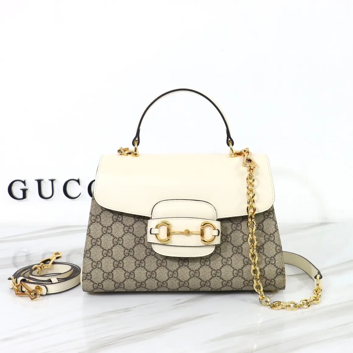 Gucci， Original leather, model number 702049 Apricot White