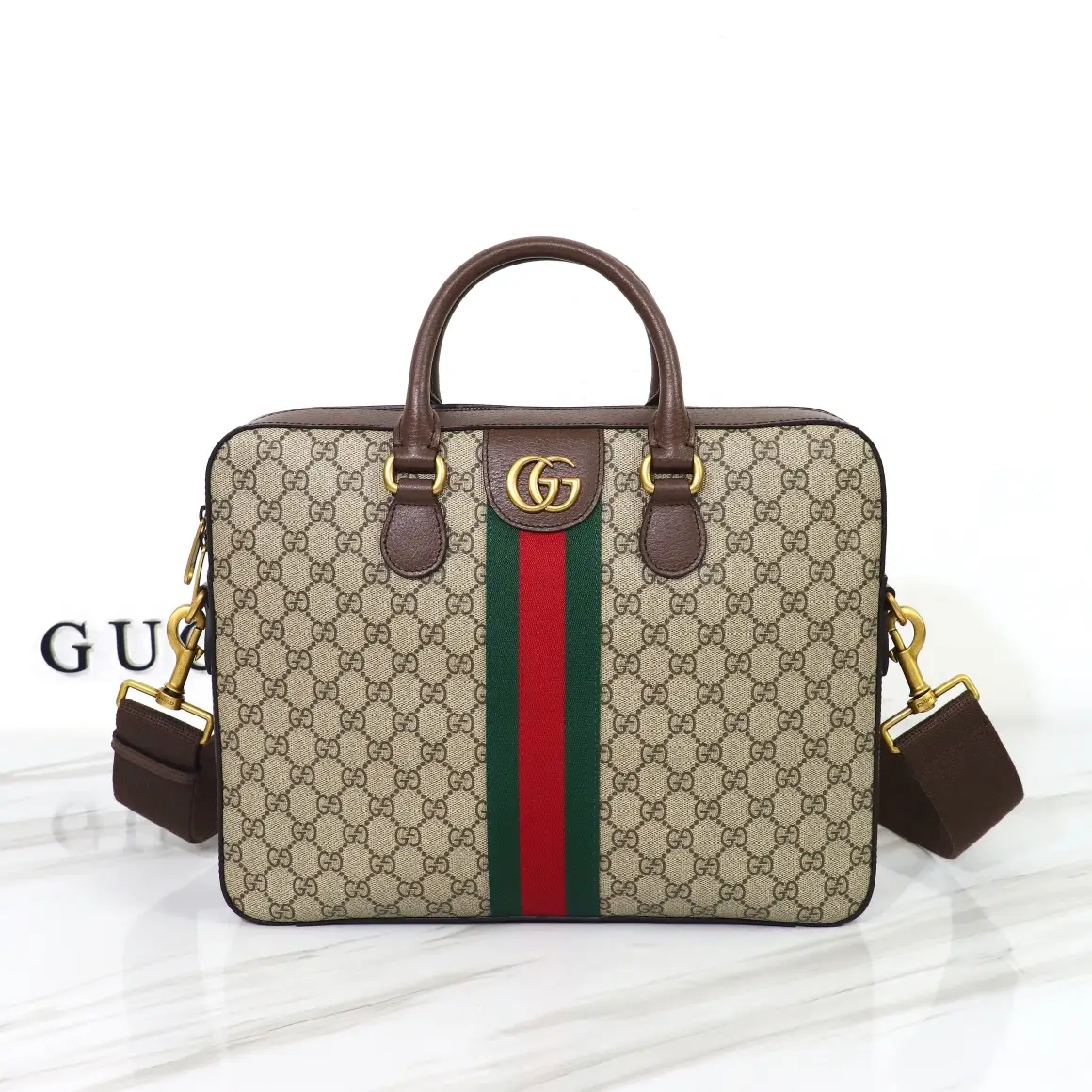 Gucci， Original leather, style 574793 Apricot coffee Size: Width 36
