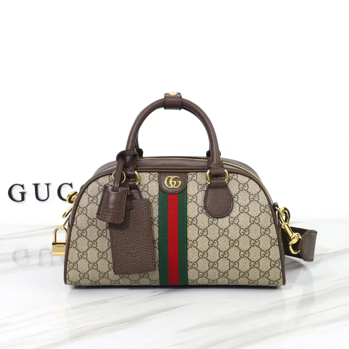 Gucci， Original leather, style 724575 Apricot coffee Size: Width 32