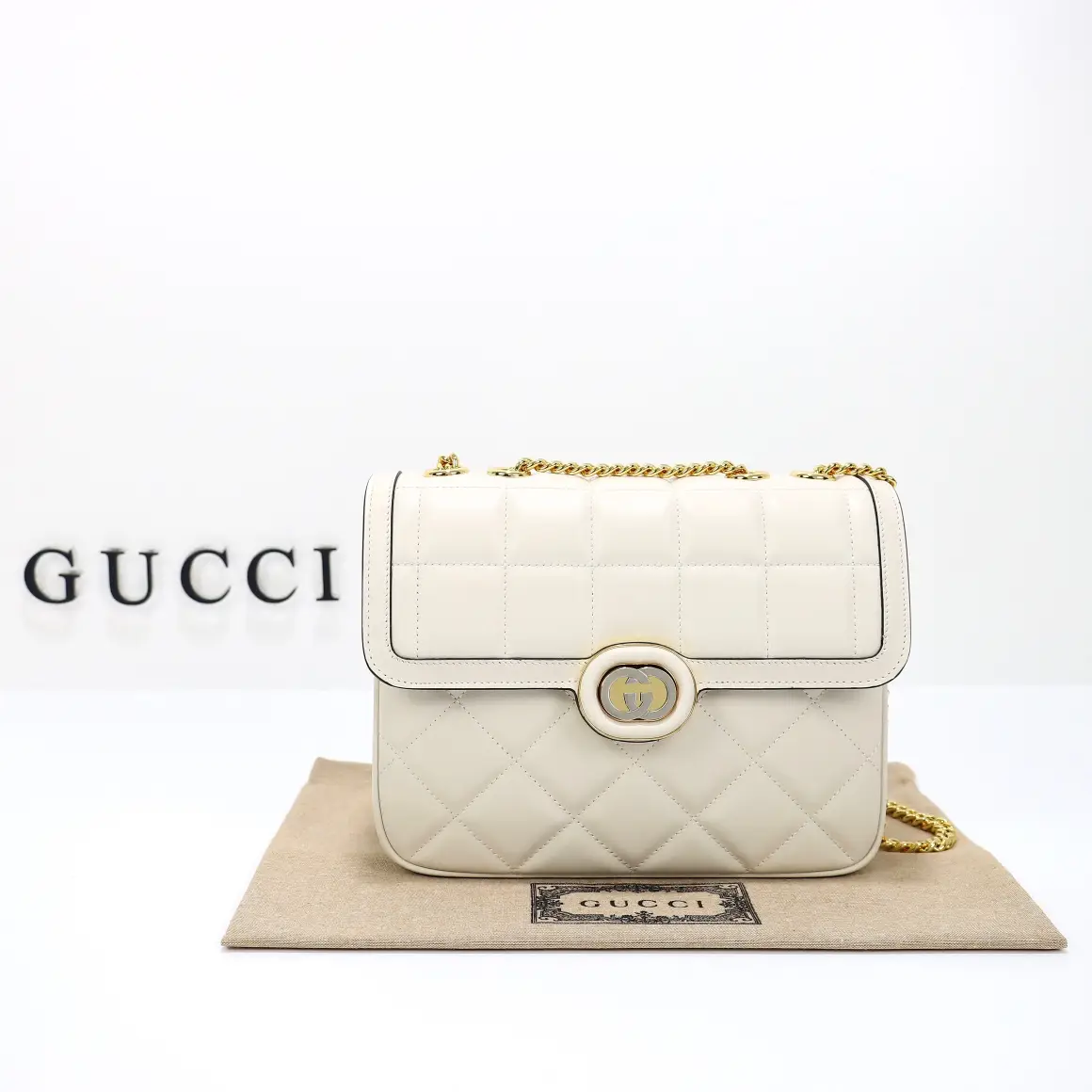 Gucci， Original leather, model number 740834 white leather
