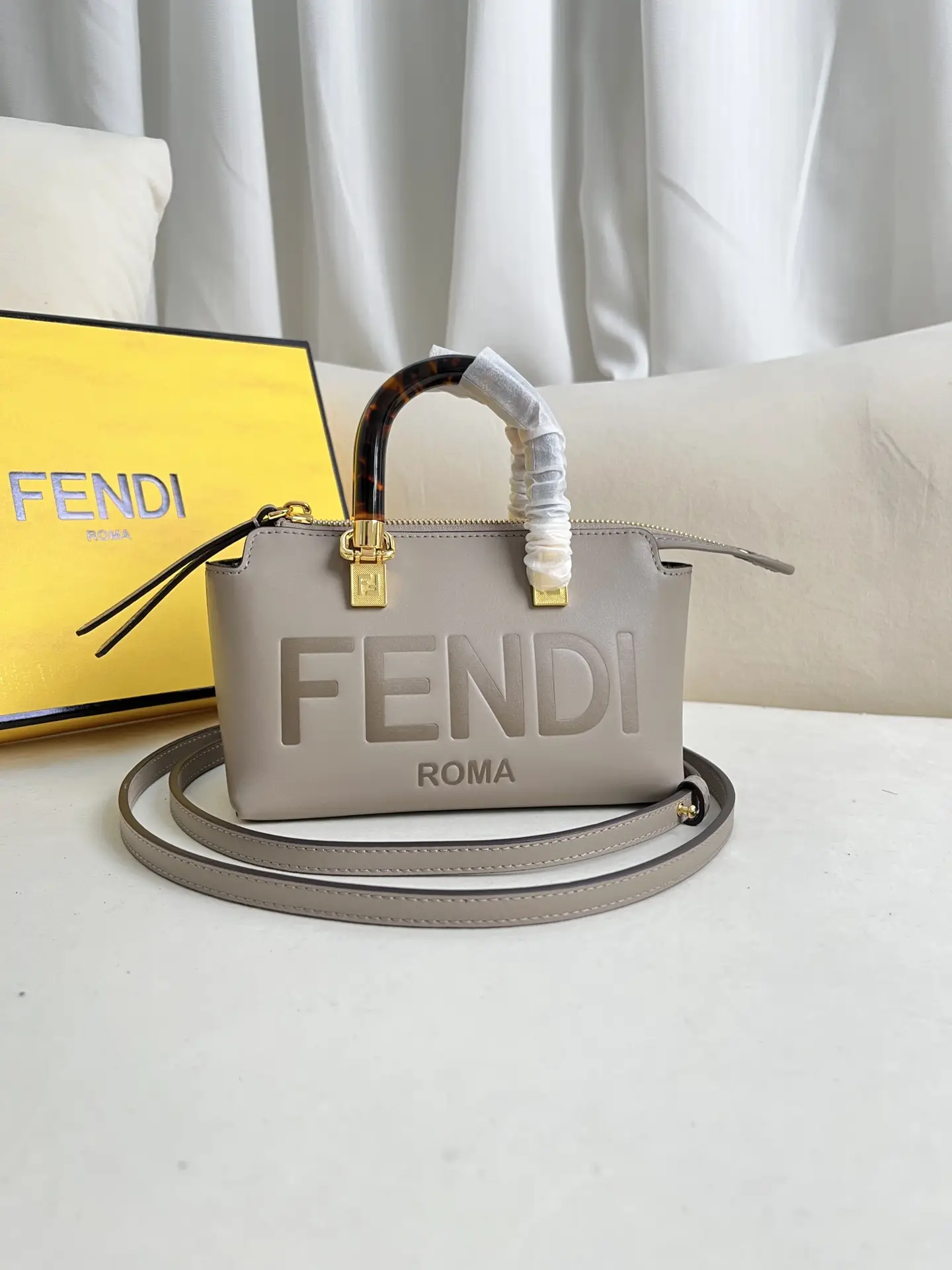Grey Letter By The Way Mini Handbag Black Leather Small
