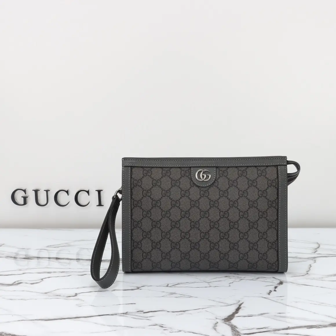 Gucci， Original leather, model number 760243 gray adhesive size