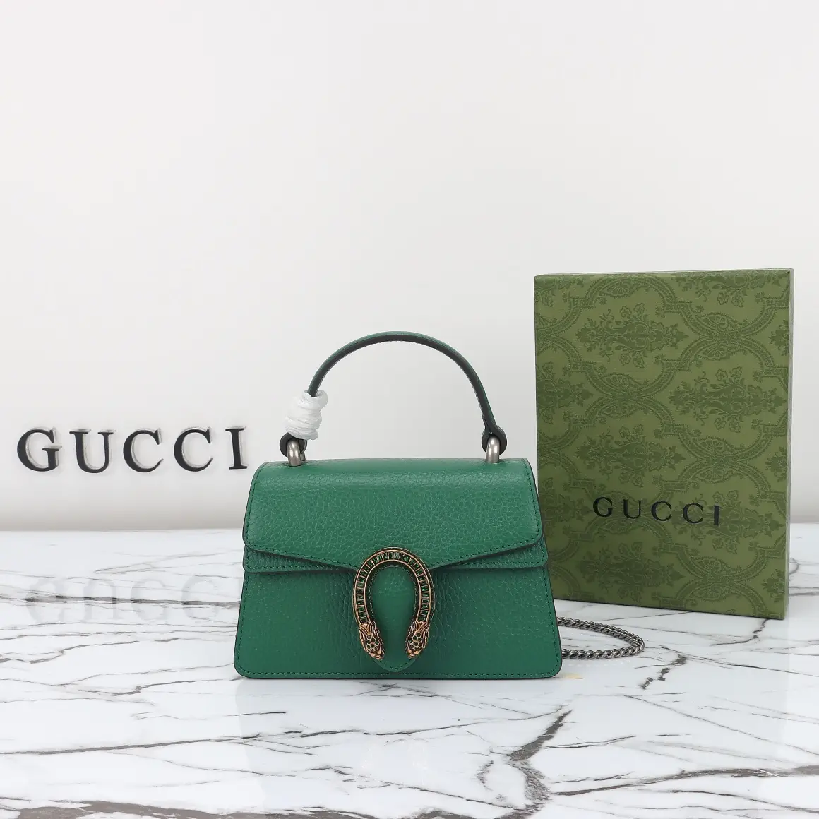 Gucci， Original leather, model number 752029, green leather size