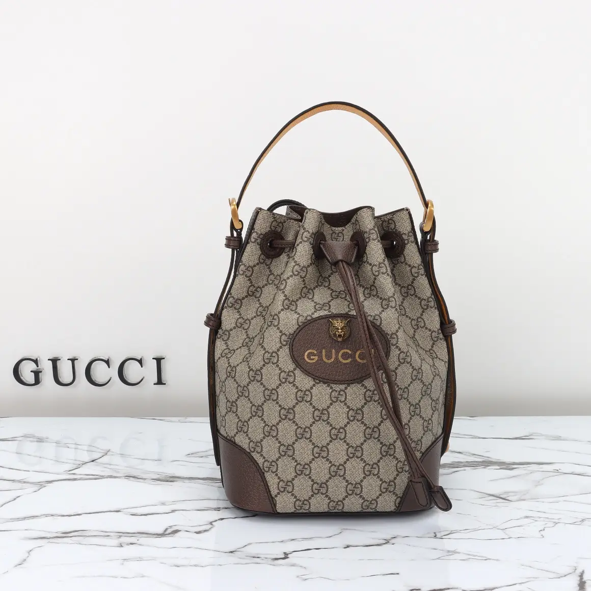 Gucci， Original leather, model number 473875 Apricot Brown