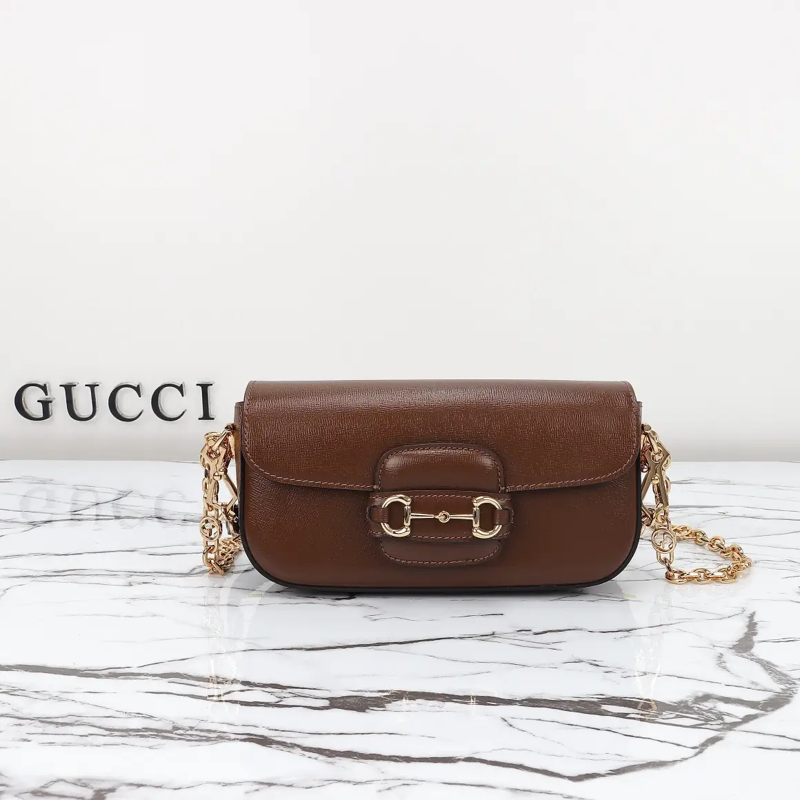 Gucci， Original leather, style 735178 brown leather