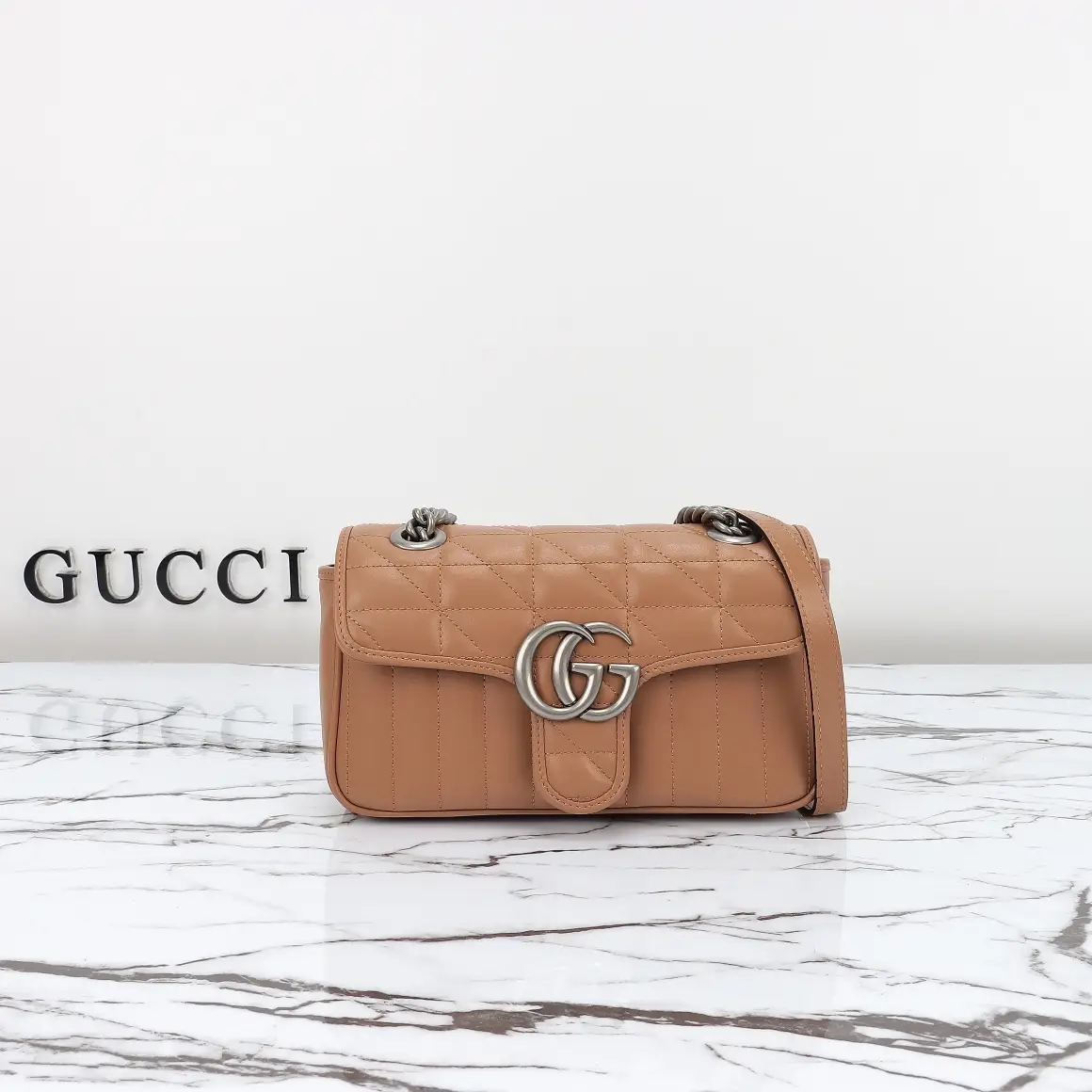Gucci， Original leather, model number 446744 apricot square