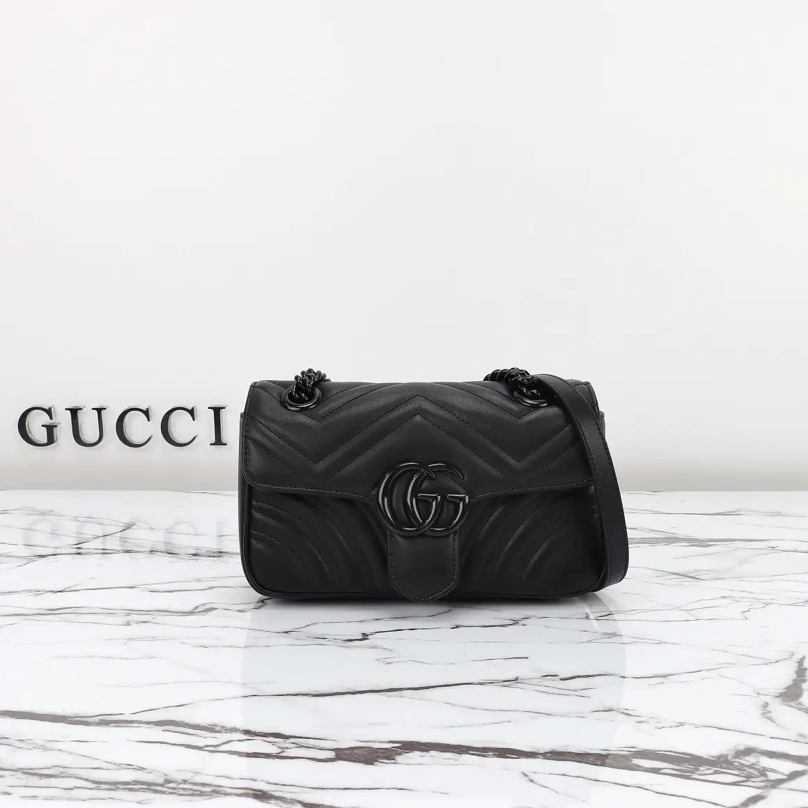 Gucci， Original leather, model number 446744, all black