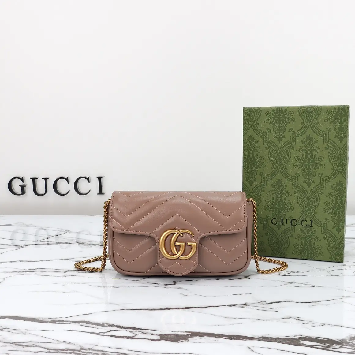 Gucci， Original leather, model number 476433 Milk tea size