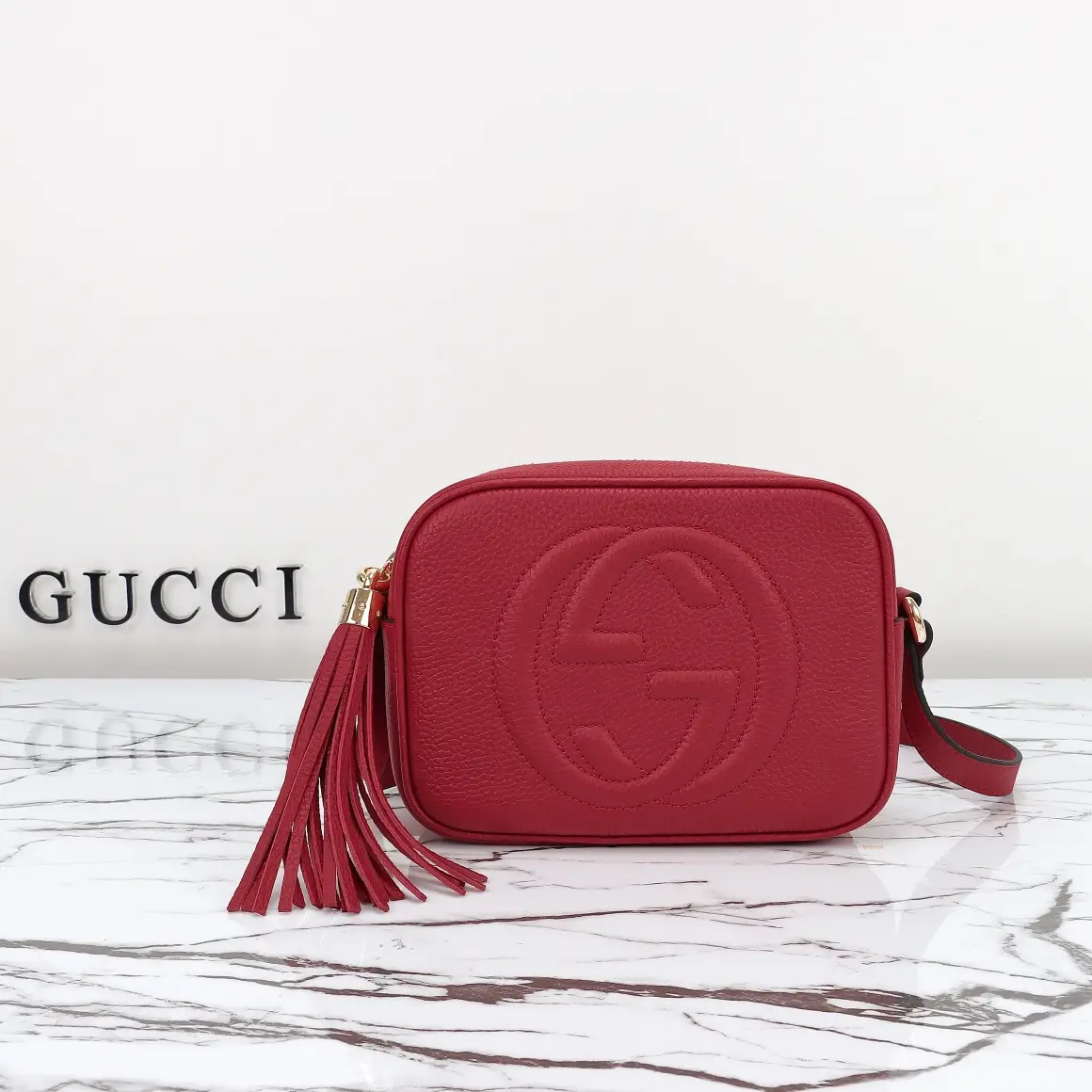 Gucci， Original leather, model number 308364, big red size: 21x wide