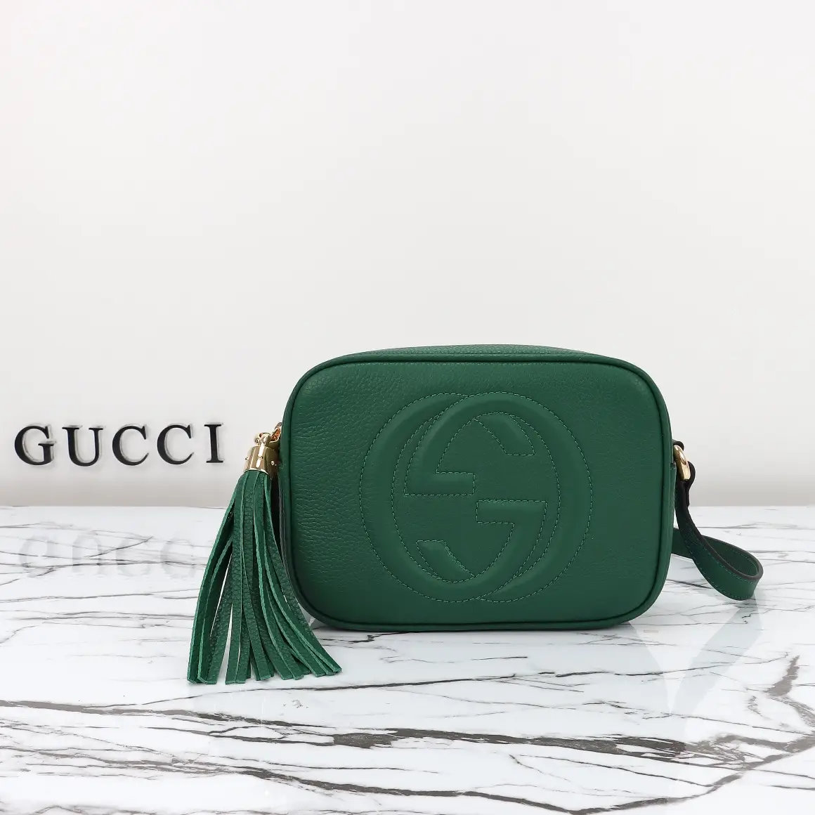 Gucci， Original leather, model number 308364, green size: 21x wide