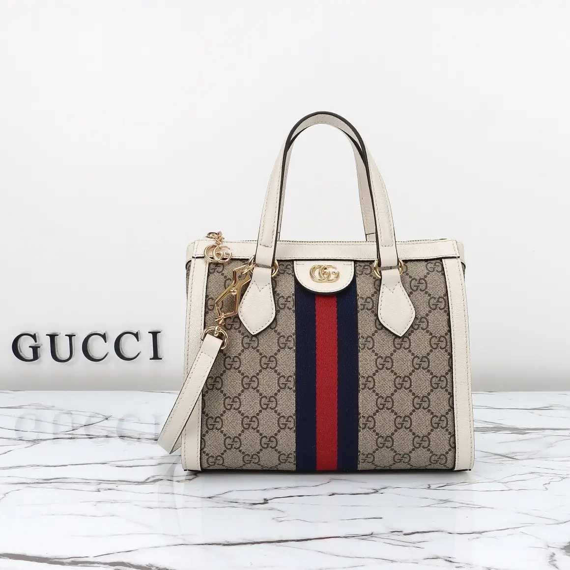 Gucci， Original leather, style 547551 apricot white size: 24x wide