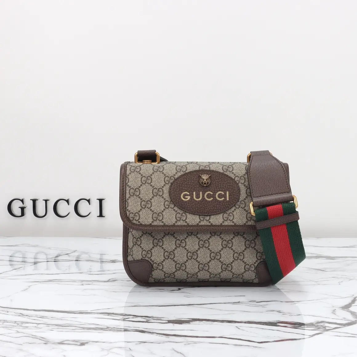 Gucci， Original leather, model number 501050 Apricot Brown Size: Width 22x
