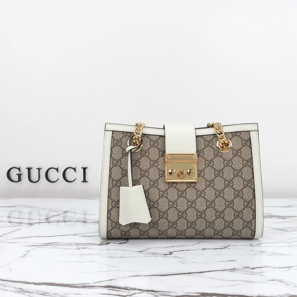 Gucci， Original leather, model number 498156 Apricot White