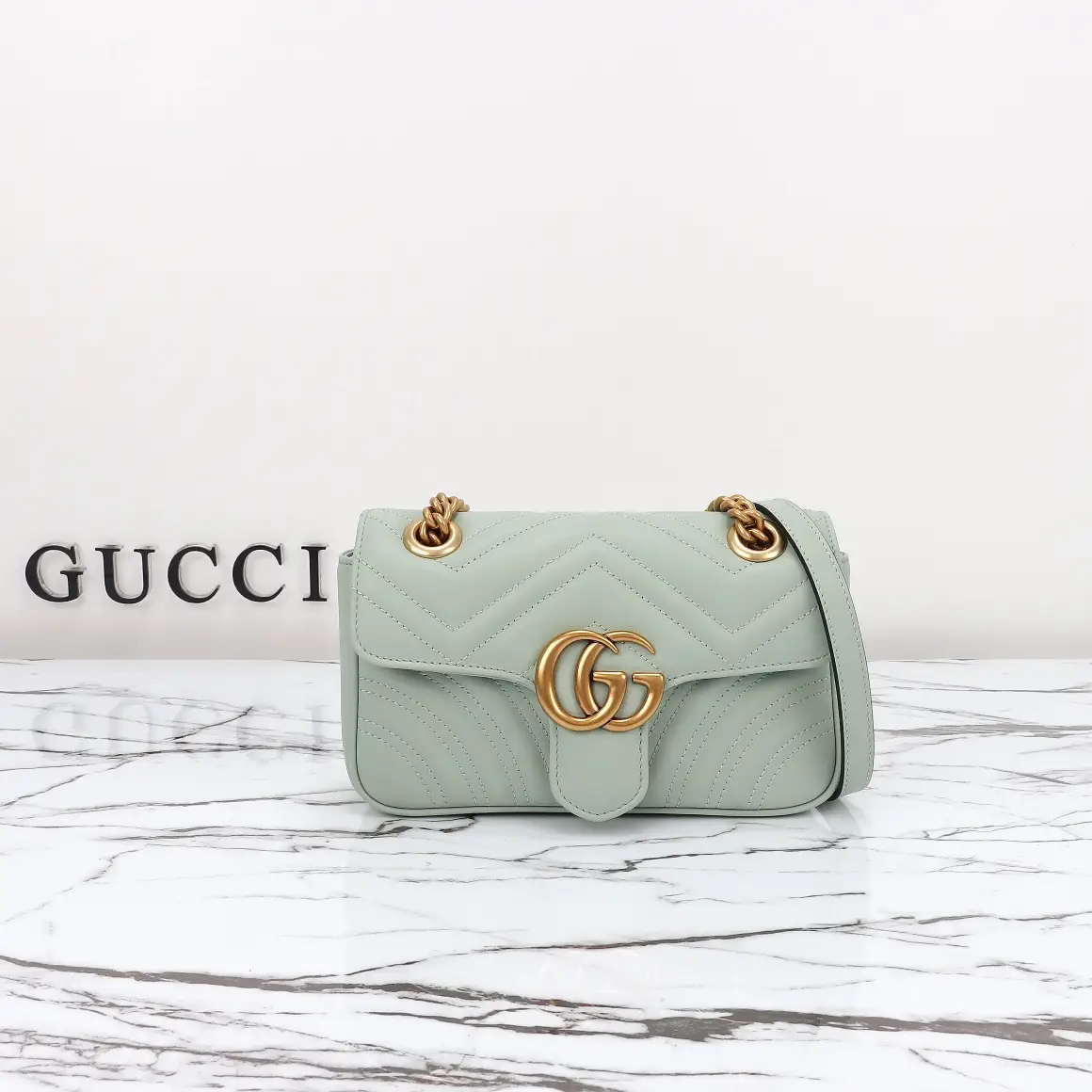 Gucci， Original leather, model number 446744 light green