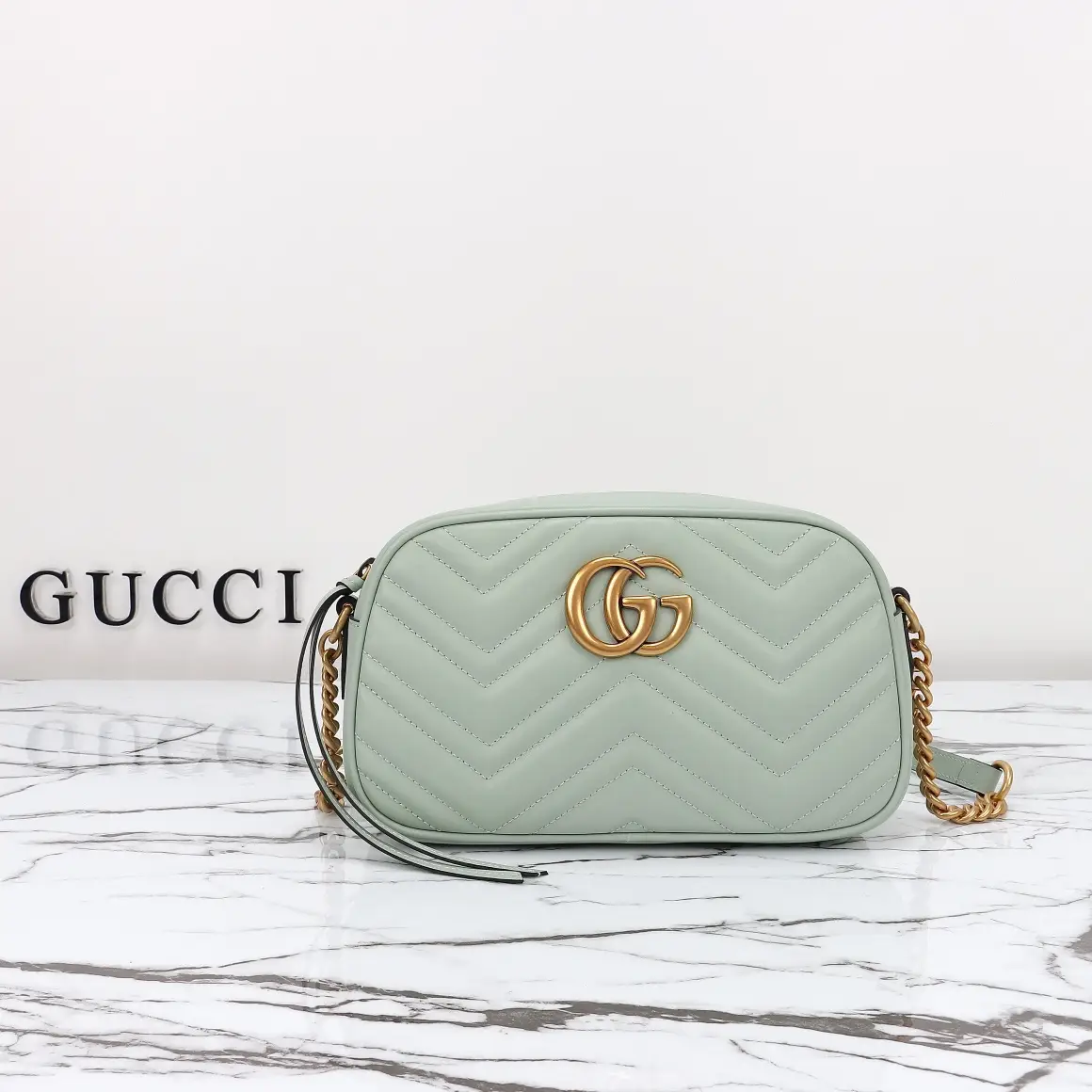 Gucci， Original leather, model number 447632, light green ruler