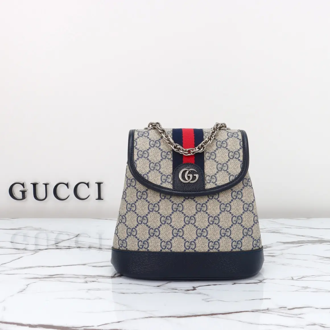 Gucci， Original leather, model number 795221 blue adhesive