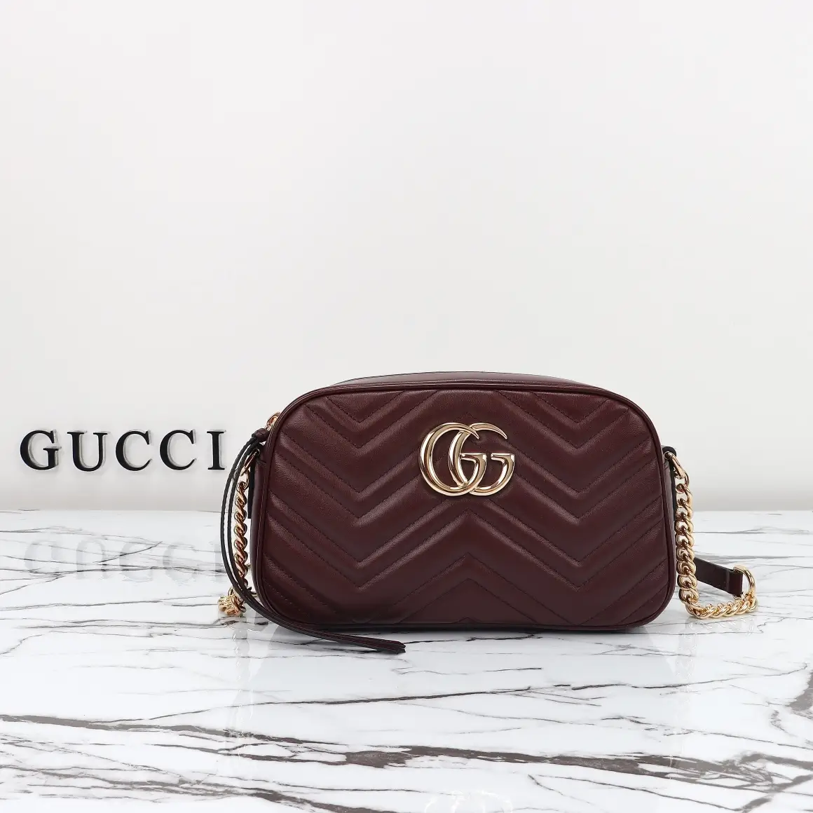 Sheepskin Inner "Gucci, Original Leather, Style 447632 Wine