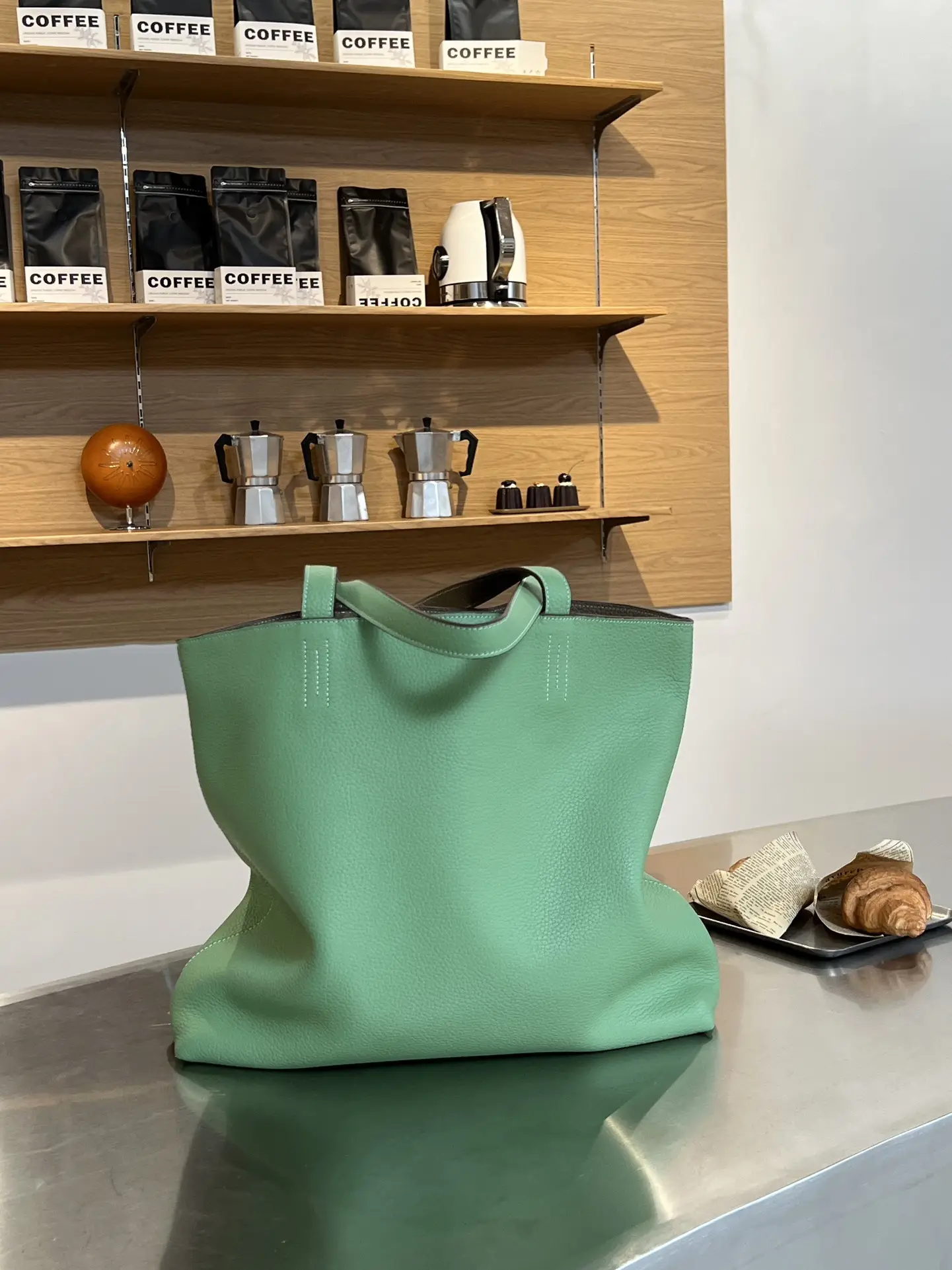 Hermes kneaded double-sided tote bag leather is so good that it's explosive! Imported top layer cowhide double-sided shopping bag leather