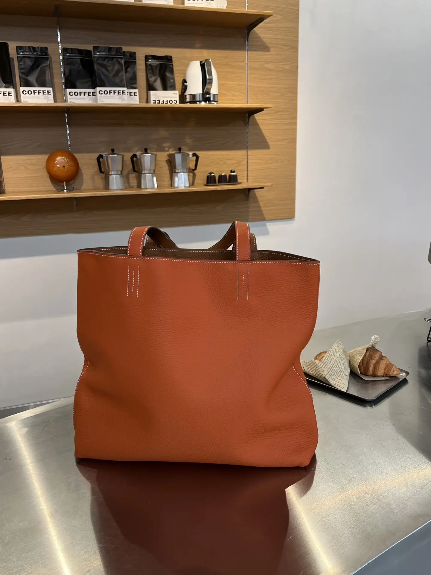 The double-sided leather bag that can be kneaded arbitrarily is so good that it's bursting! Imported top layer cowhide double-sided shopping bag leather