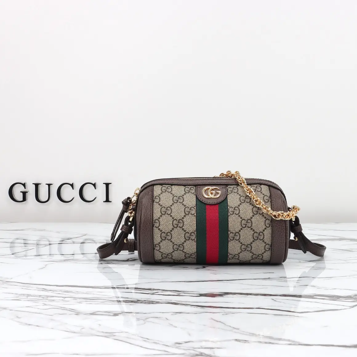 Gucci， Original leather, model number 795208 Apricot coffee Size: Width 18