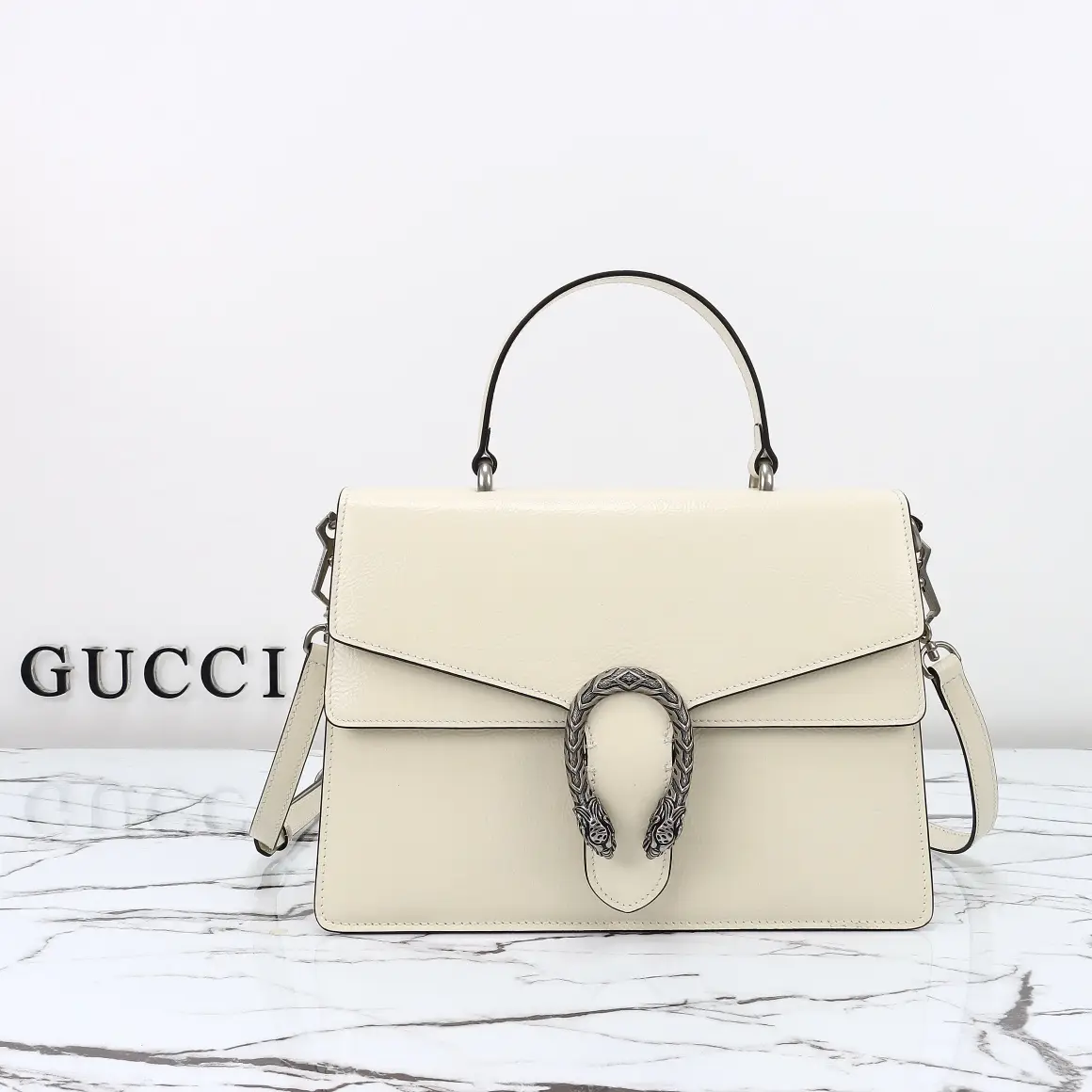 Gucci， Original leather, style 795007 white paint tape measure