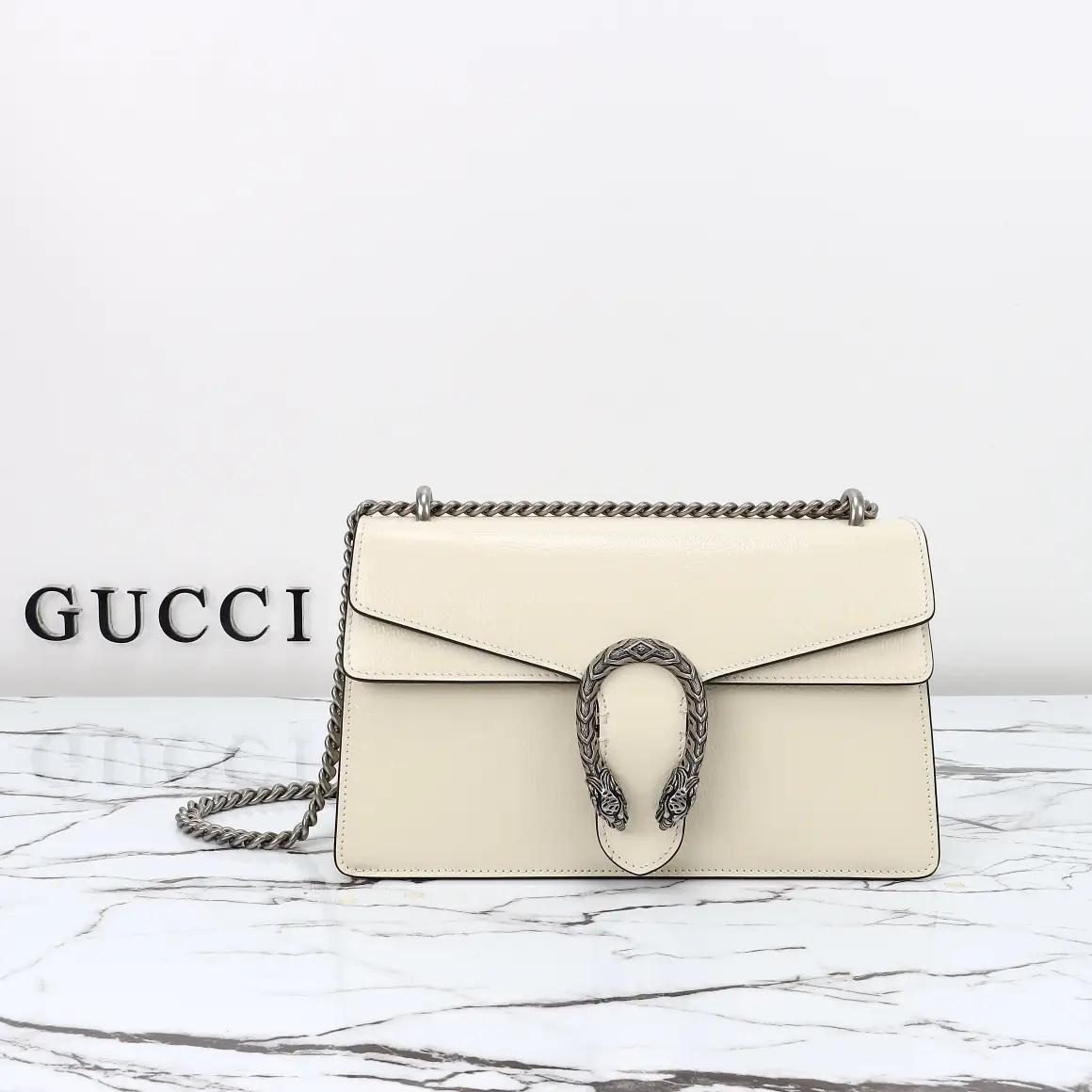Gucci， Original leather, style 795005 white paint tape measure