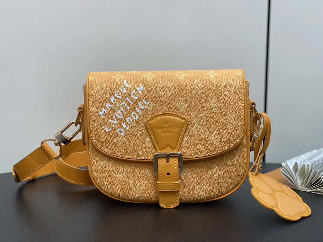 480 M12694 Yellow Silk Screen Postman Bag Series This Montsoul