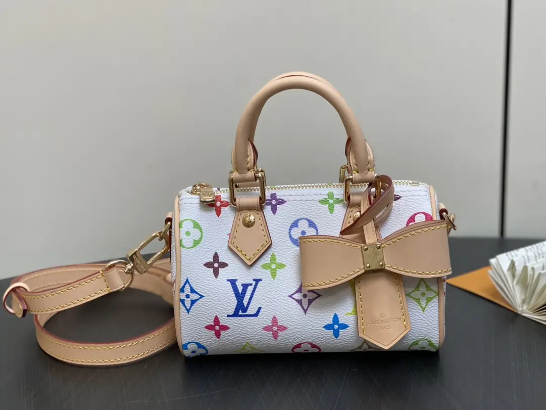 480 M13391 White Color Pillow Bag Speedy Series LV Murakami Takashi Co branded