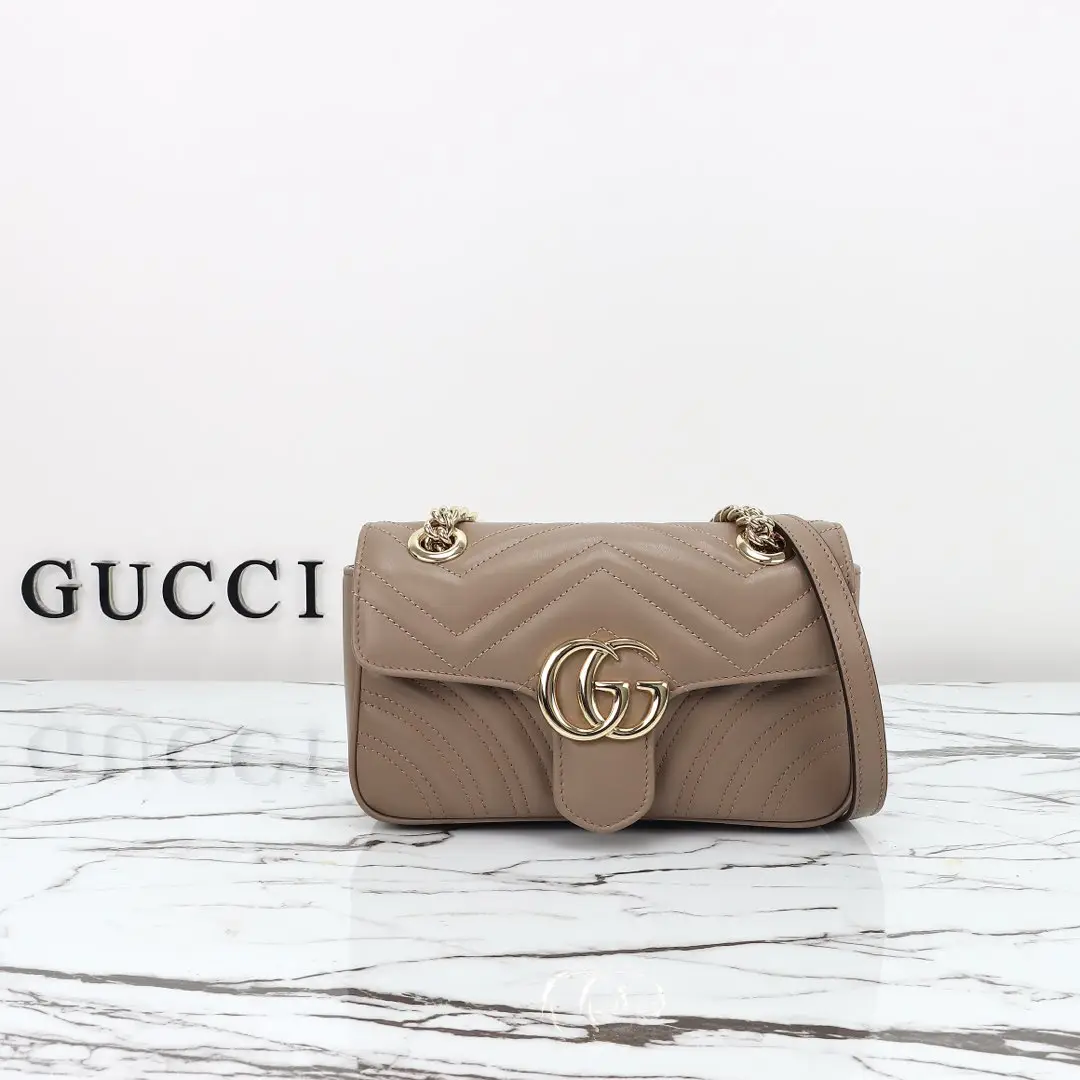 Gucci， Original leather, style 446744 gray brown ruler