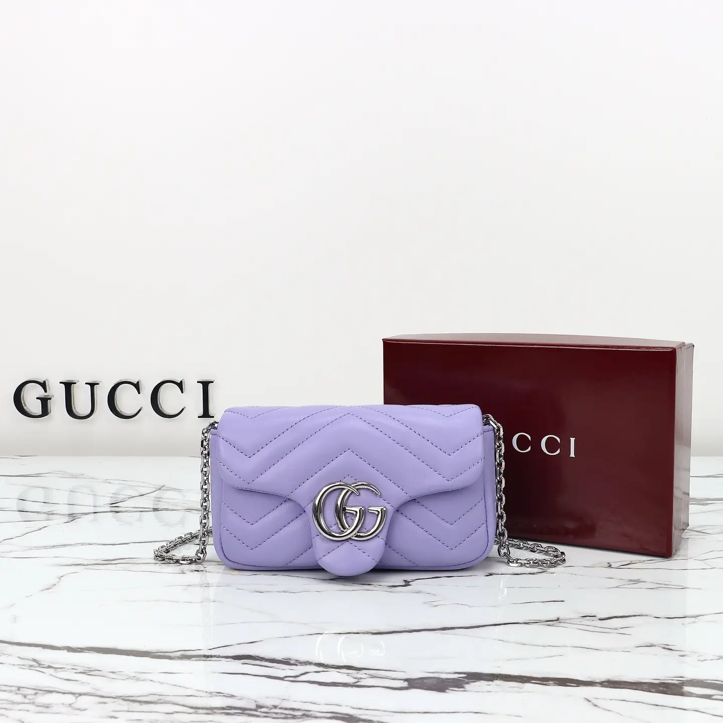 Gucci， Original leather, style 841290 light purple size