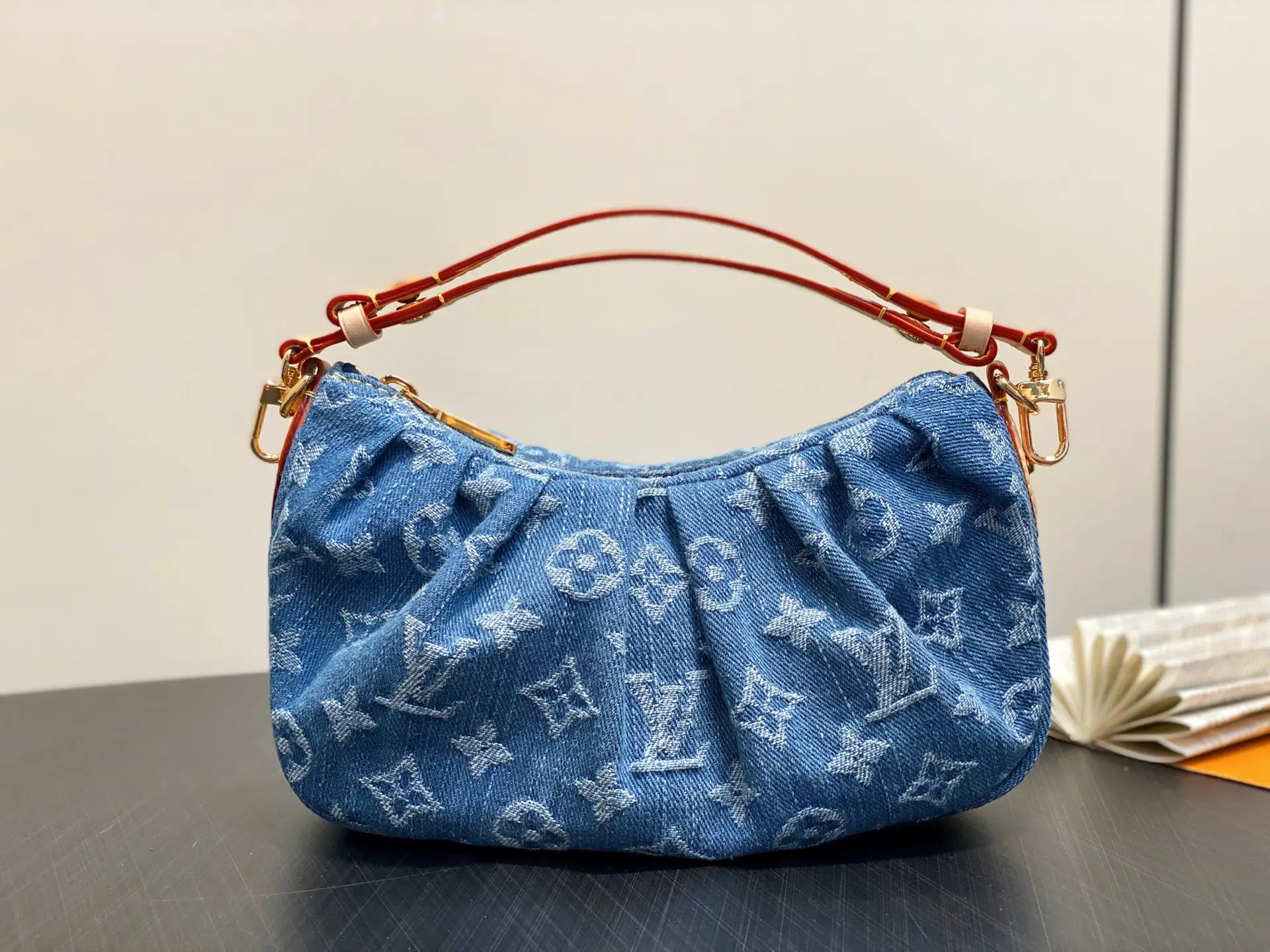 ✨ M13571 Blue Denim Cowboy Underarm Bag Mahjong Bag Season's New POCH