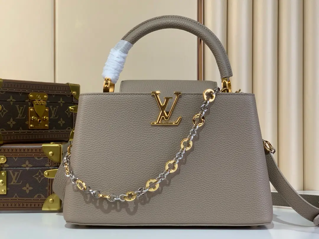 ✨ CAPUCINS Medium Handbag m12935 Grey Brown/Bead