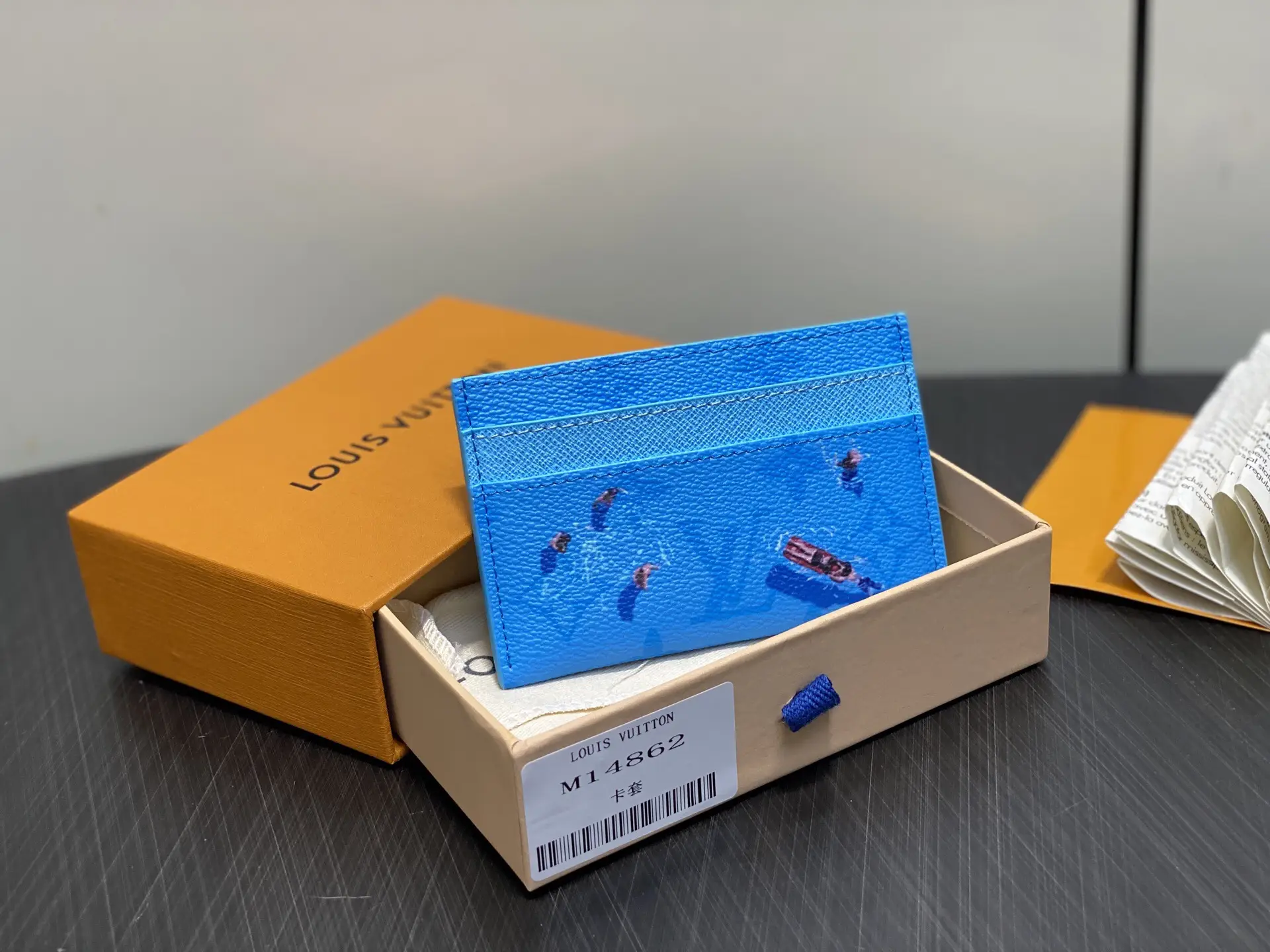 M14862 Blue Vacation Series Card Bag Wallet Pocket Card Clip M1486