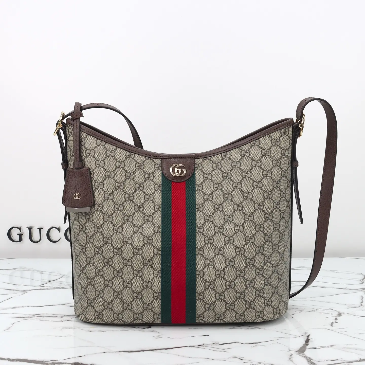 Gucci， Original leather, style 836871 Apricot coffee Size: Width 33