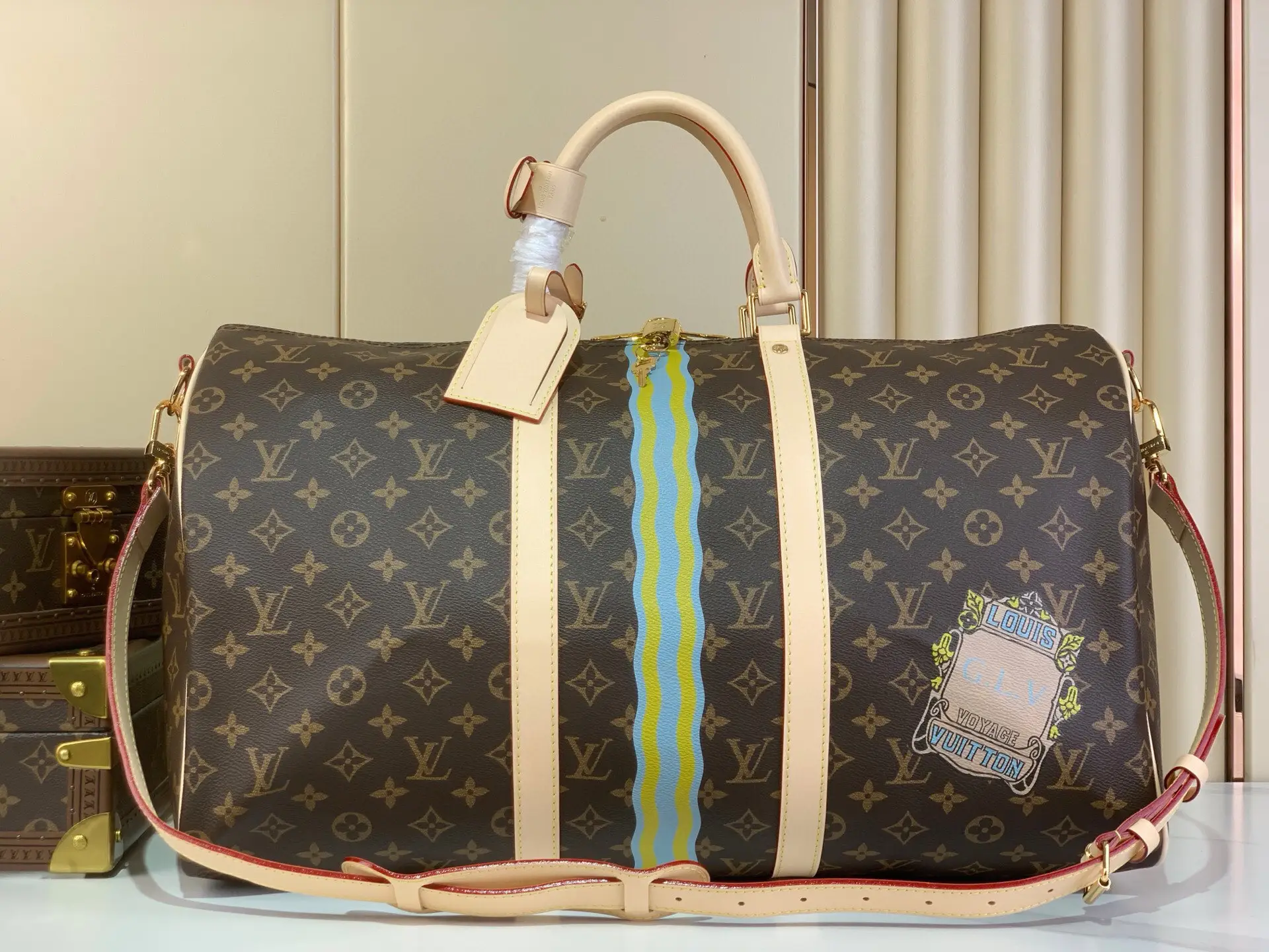 ✨ KEEPALL 50 MON MONOGRAM Travel Bag - Old Flower/