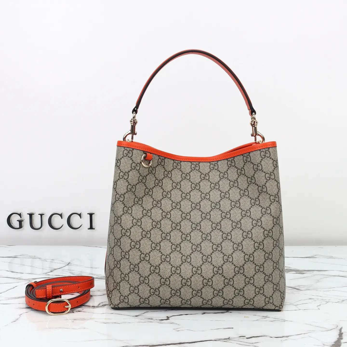Gucci， Original leather, model number 815103 Apricot Orange