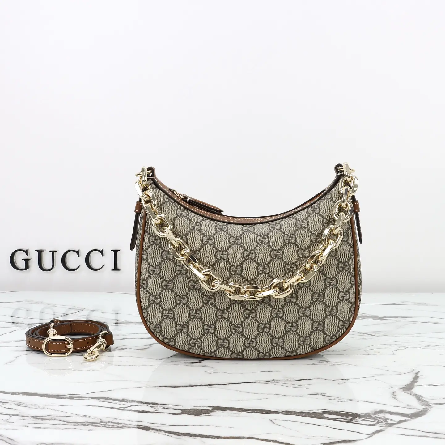 Gucci， Original leather, style 815409 apricot brown size: width 25