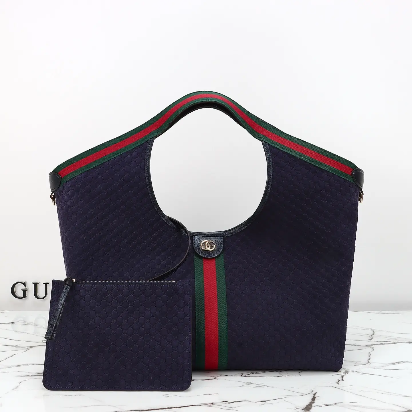 Gucci， Original leather, style 853971 blue frosted ruler