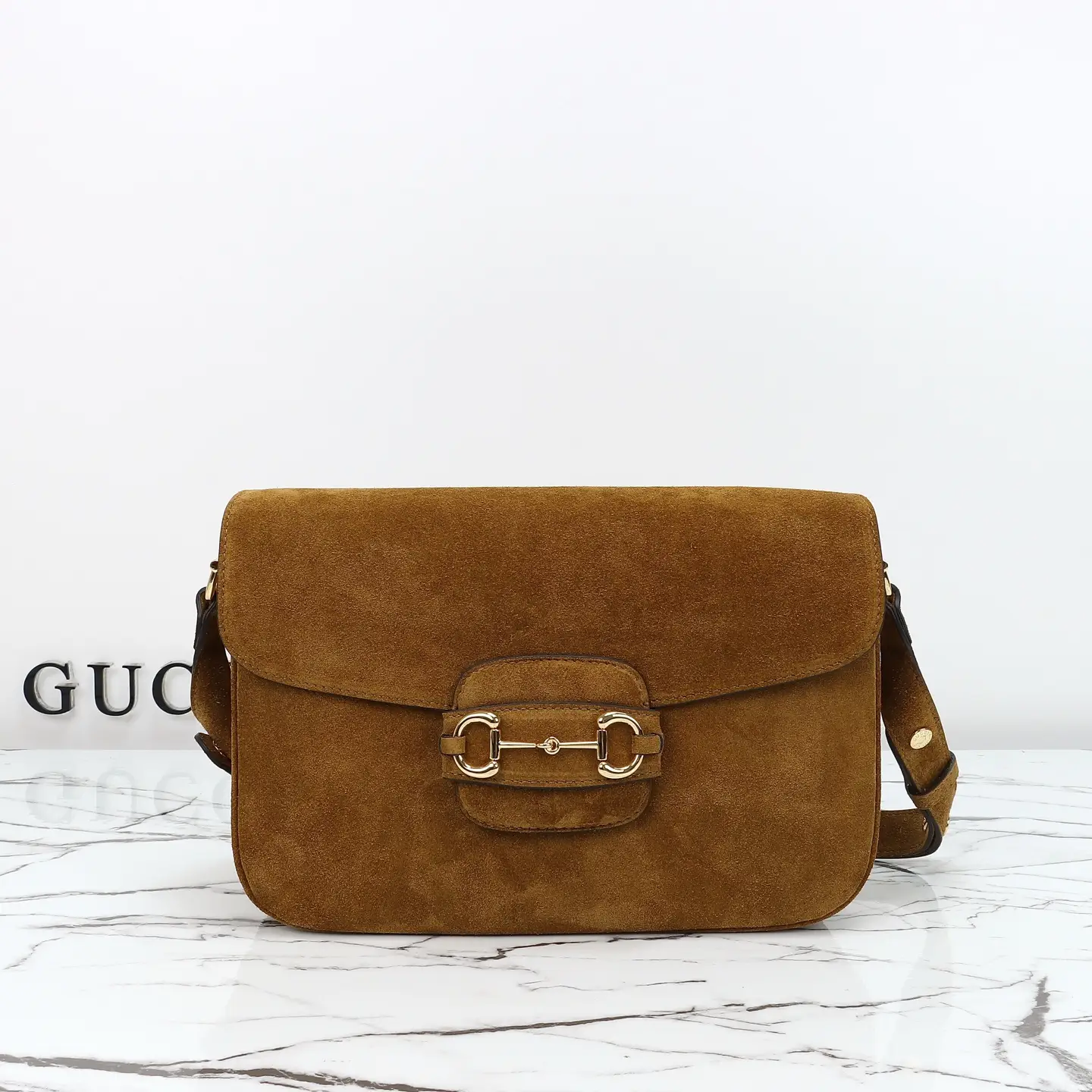 Gucci， Original leather, style 836890 brown frosted size: width 30