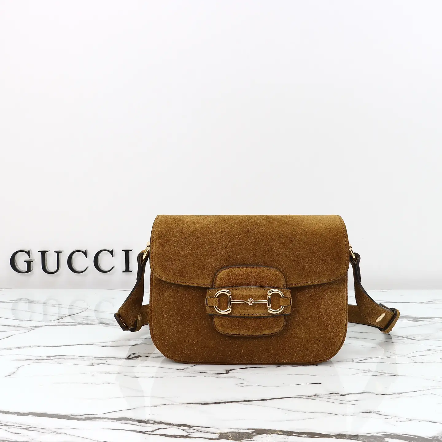 Gucci， Original leather, style 847064 brown frosted size: width 19