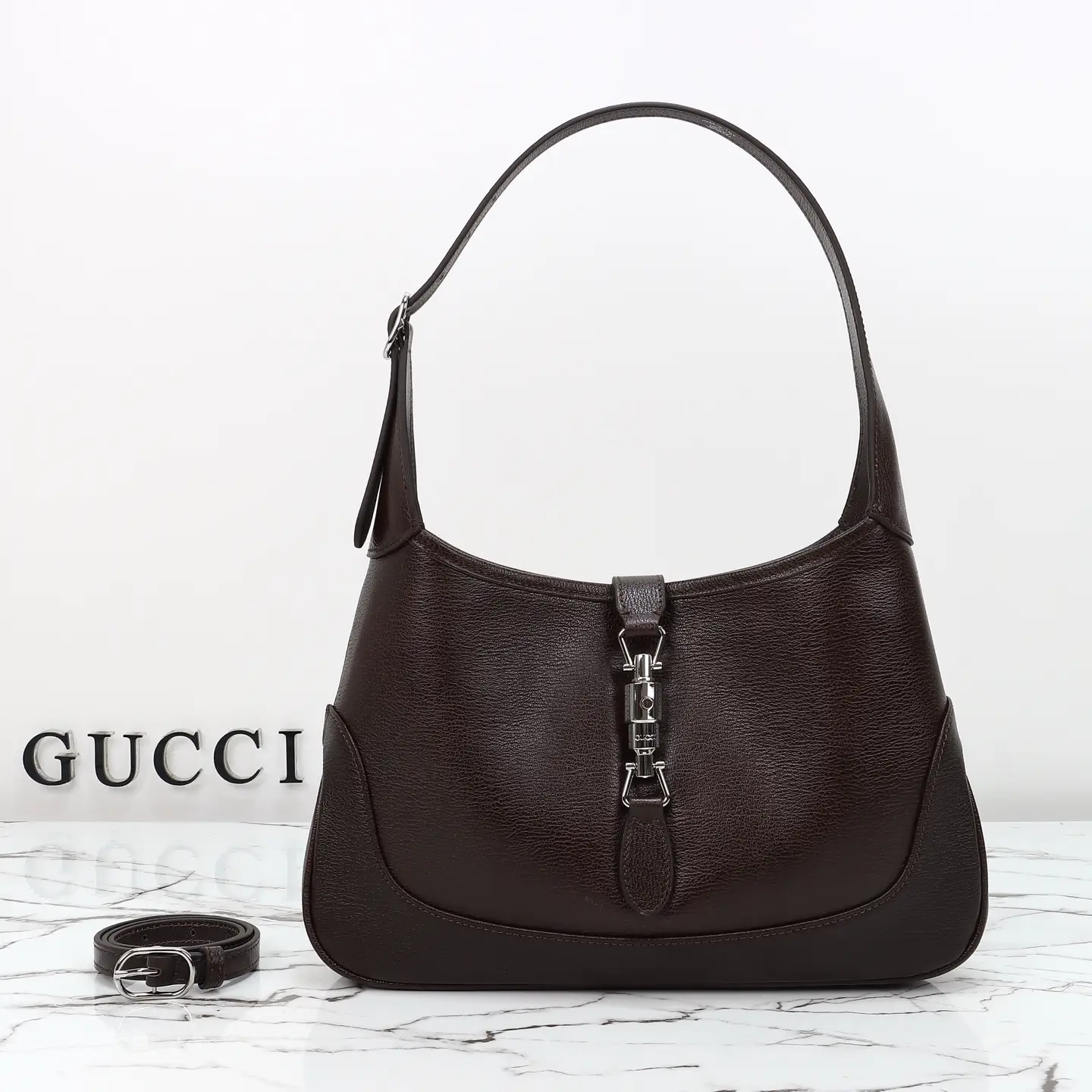 Gucci， Original leather, style 863136 brown/sheepskin, inner dimensions
